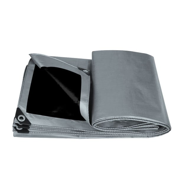 3.6X7.3M Poly Tarps 200gsm PE Tarpaulin Camping Cover UV Rot Proof Image 3