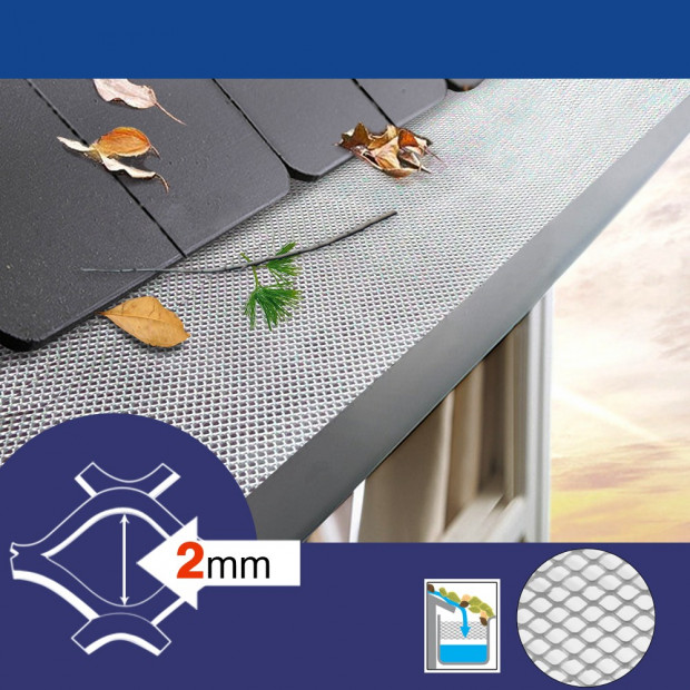 5pcs 100cm X 20cm Gutter Guard Aluminium Deluxe Leaf Mesh Image 2