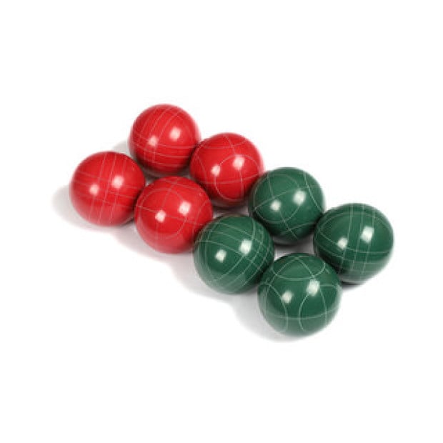Deluxe 8 Resin Bowls Bocce Game Set Red & Green W/ Rules