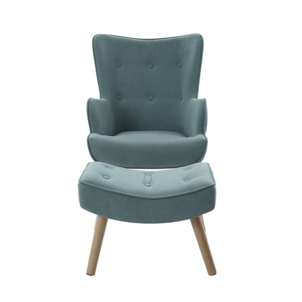 Armchair Lounge Chair Ottoman Accent Armchairs Sofa Fabric Chairs Blue Image 3