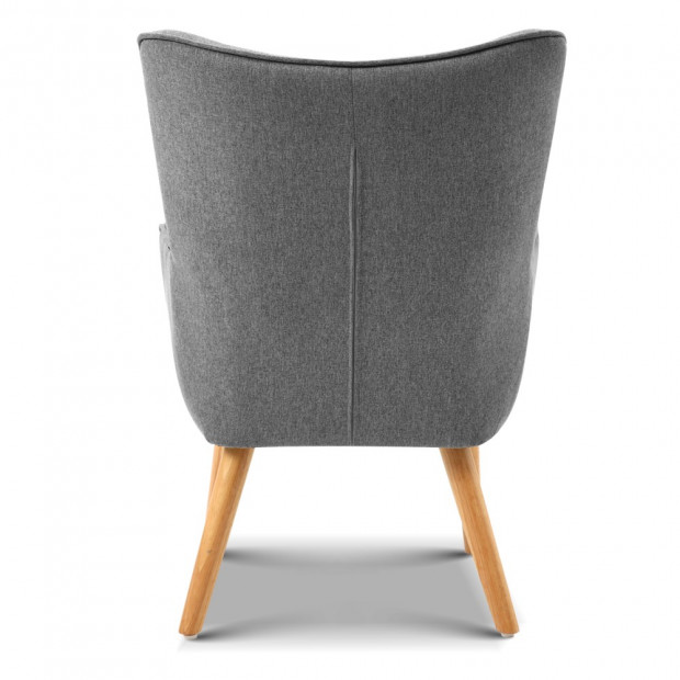 Scandinavian style Armchair and Ottoman - Grey Image 4