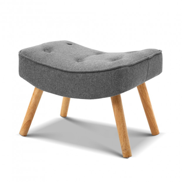 Scandinavian style Armchair and Ottoman - Grey Image 5