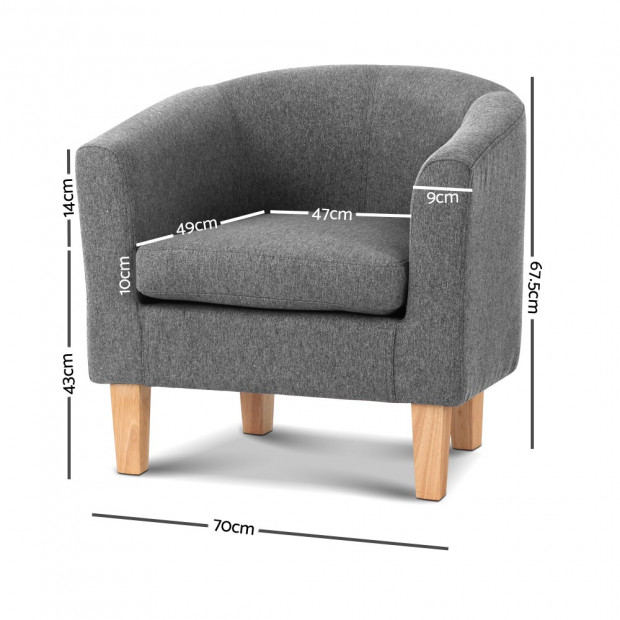 Abby Fabric Armchair - Grey Image 1