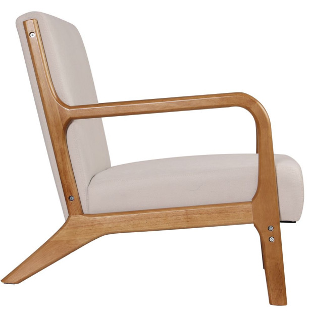 Armchair Lounge Chair Accent Armchairs Couch Sofa Bedroom Beige Wood Image 4