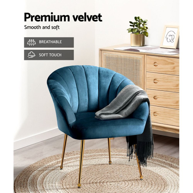 Armchair Lounge Chair Armchairs Accent Chairs Navy Blue Velvet Sofa Image 5