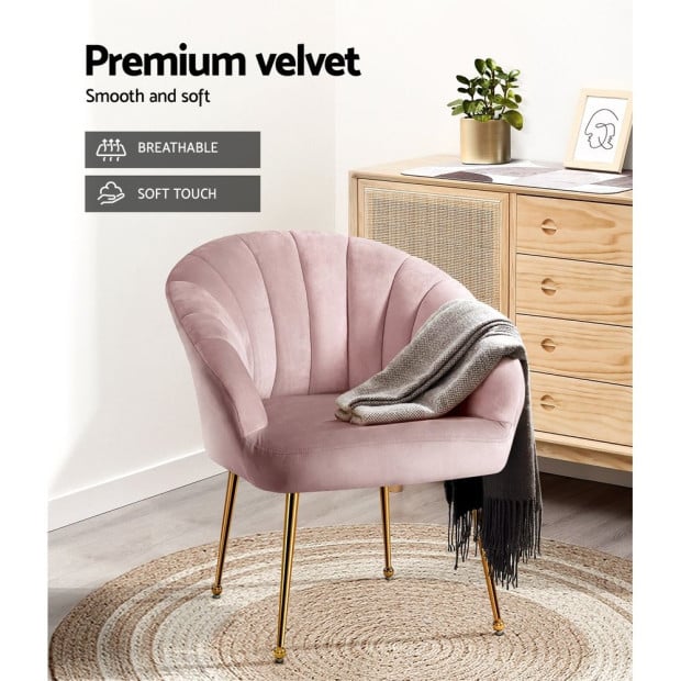 Armchair Lounge Chair Armchairs Accent Chairs Velvet Sofa Pink Couch Image 5