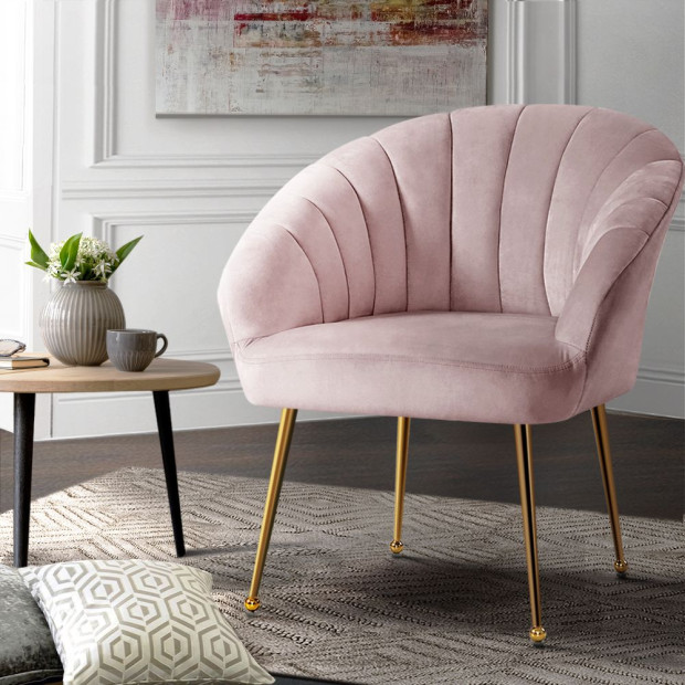 Armchair Lounge Chair Armchairs Accent Chairs Velvet Sofa Pink Couch Image 8