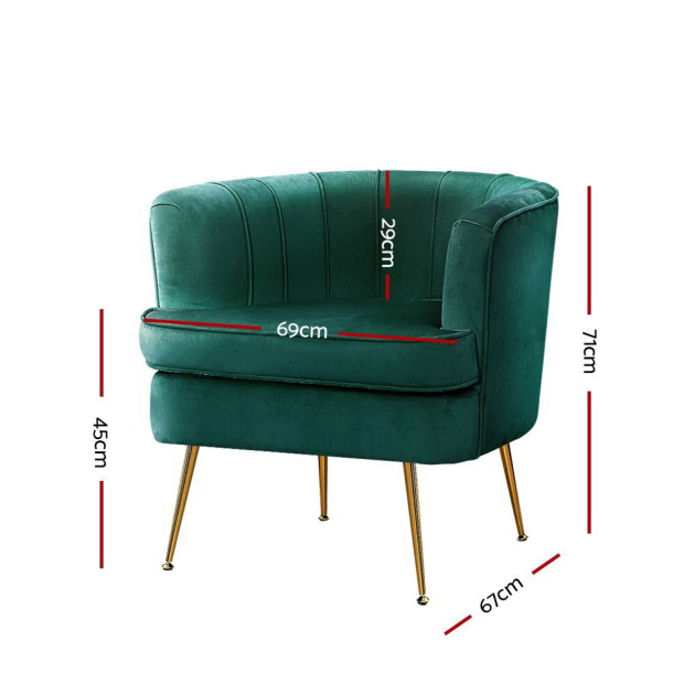 Armchair Lounge Accent Chair Armchairs Sofa Chairs Velvet Green Couch Image 2