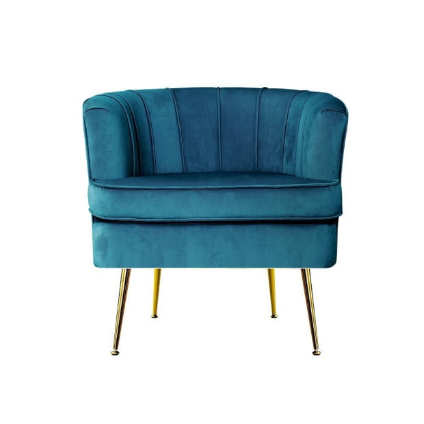 Armchair Lounge Chair Accent Armchairs Sofa Chairs Velvet Navy Blue Image 3