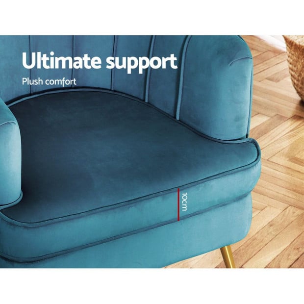 Armchair Lounge Chair Accent Armchairs Sofa Chairs Velvet Navy Blue Image 6