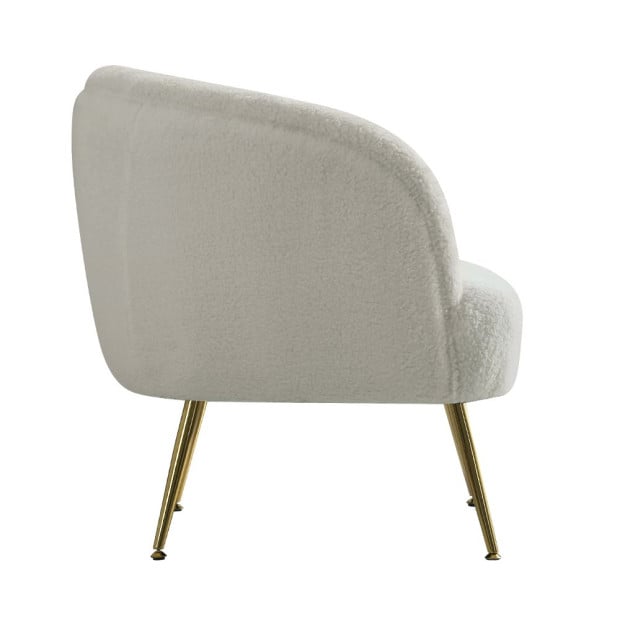 Armchair Lounge Chair Accent Chairs Armchairs Sherpa Boucle Sofa White Image 4