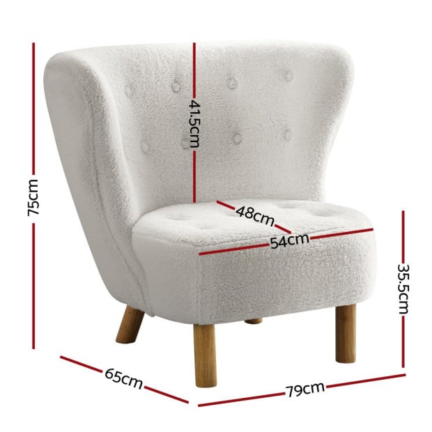Armchair Lounge Accent Chair Couch Sofa Bedroom White Image 2