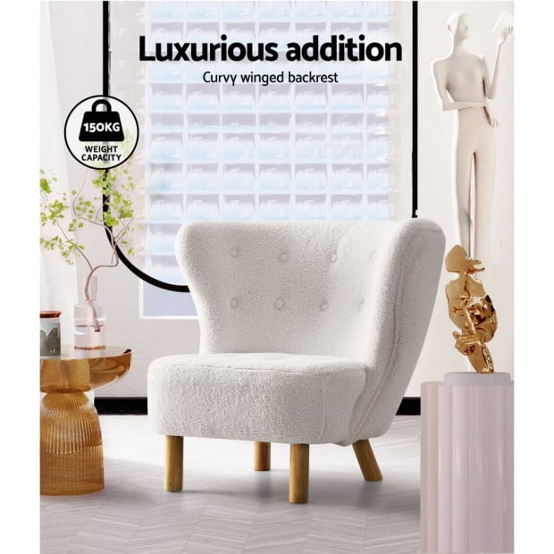 Armchair Lounge Accent Chair Couch Sofa Bedroom White Image 5