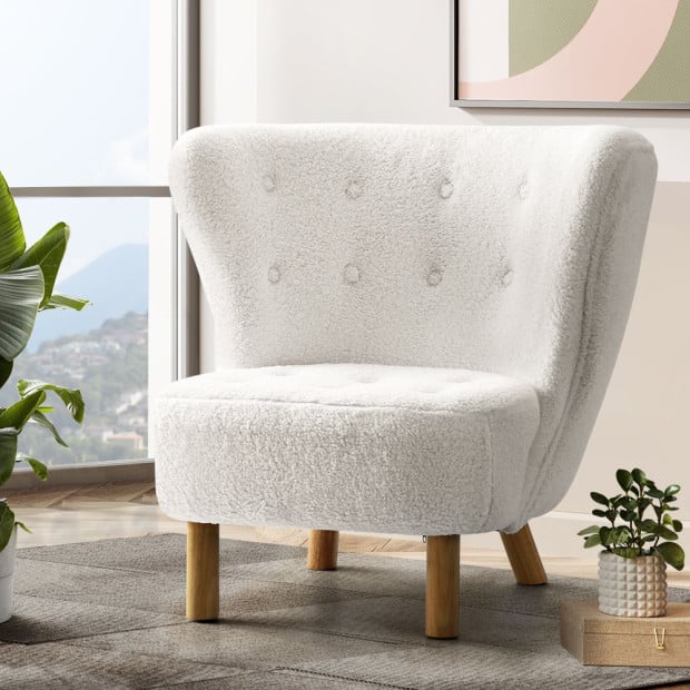 Armchair Lounge Accent Chair Couch Sofa Bedroom White Image 8