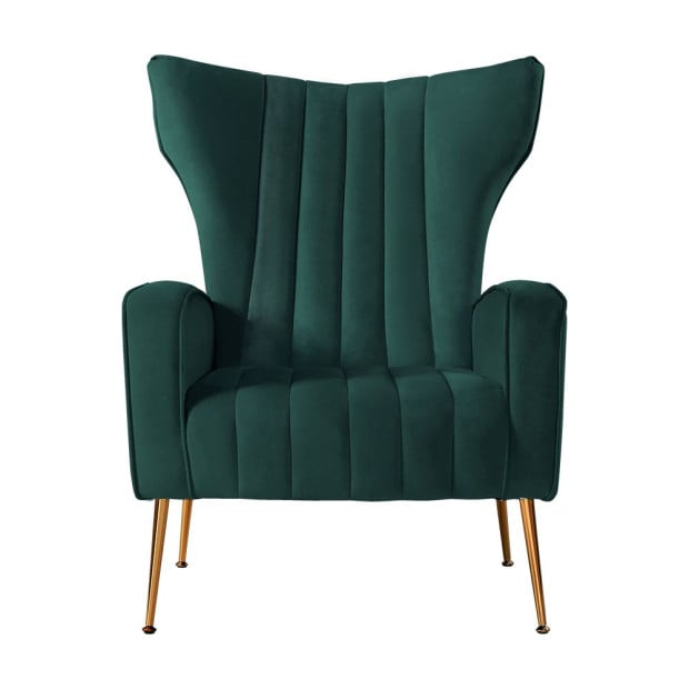 Armchair Lounge Chairs Accent Velvet Sofa Chair Green Seat Image 3