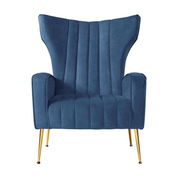 Armchair Lounge Accent Chairs Armchairs Chair Velvet Sofa Navy Blue Image 3