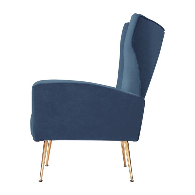 Armchair Lounge Accent Chairs Armchairs Chair Velvet Sofa Navy Blue Image 4