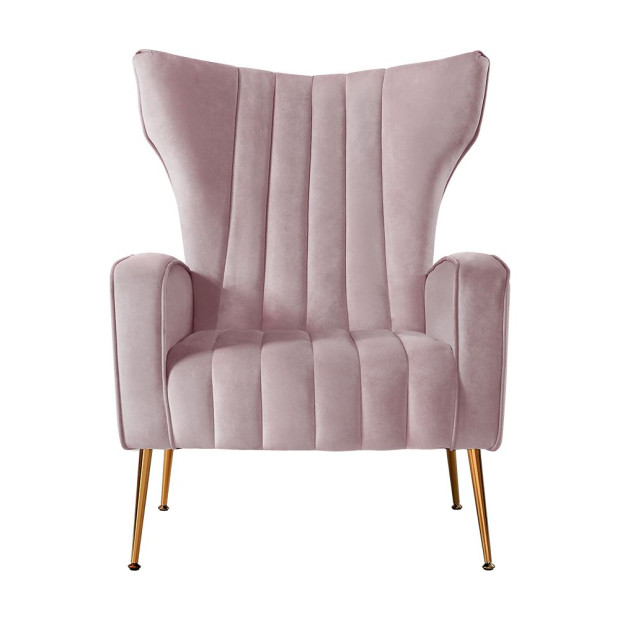 Armchair Lounge Chair Accent Armchairs Chairs Velvet Sofa Pink Seat Image 3