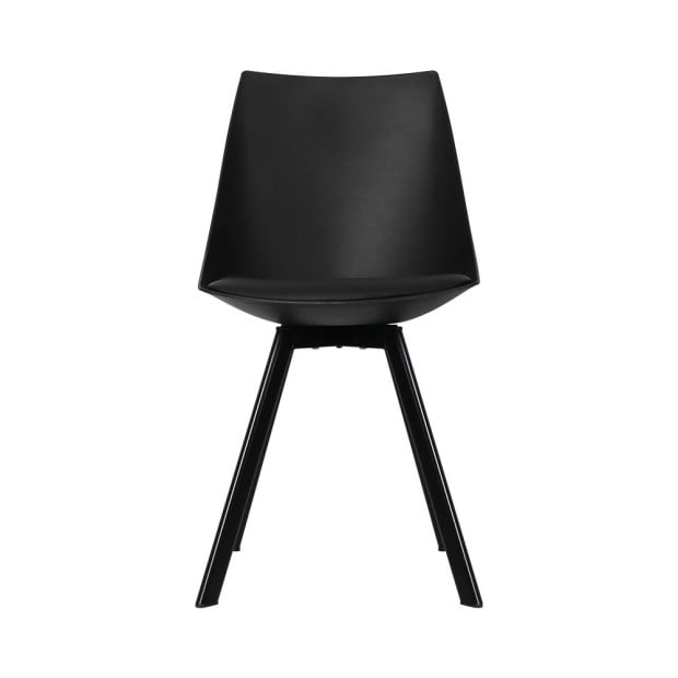 2x Lylette Dining Chairs Cafe Chairs Pu Leather Padded Seat Black Image 3