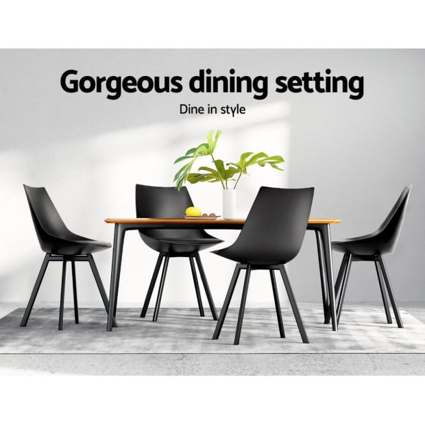 2x Lylette Dining Chairs Cafe Chairs Pu Leather Padded Seat Black Image 7