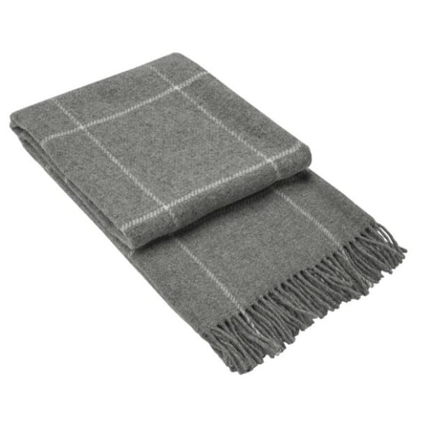 Throw - 100% NZ Wool - Grey Striped