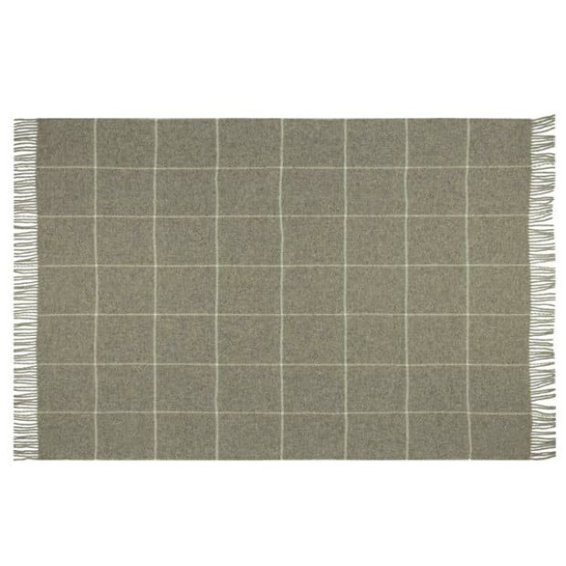Throw - 100% NZ Wool - Beige Striped Image 3
