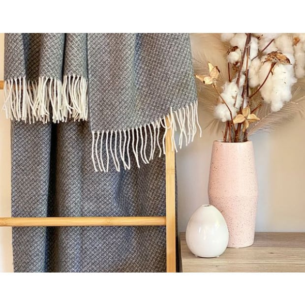 Throw - Merino Wool/Cashmere - Grey Image 2