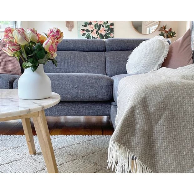 Throw - Merino Wool/Cashmere - Beige Image 3
