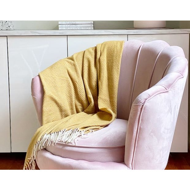 Hampton Throw - Merino Wool Blend - Mustard Image 3