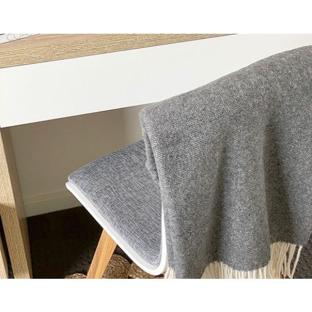 Hampton Throw - Merino Wool Blend - Dark Grey Image 2