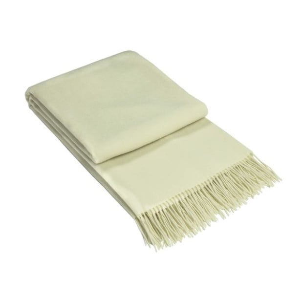 Throw - 10% Cashmere/ 90% Super Fine Merino Wool - Ivory