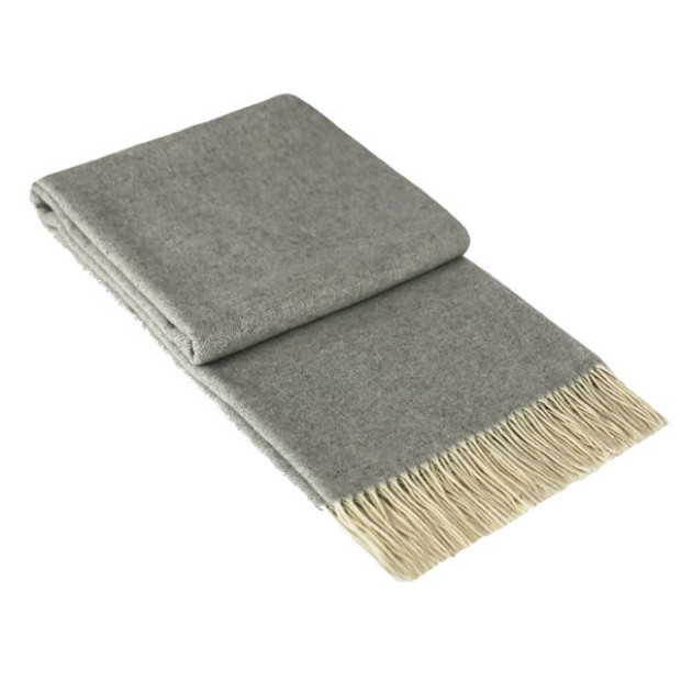 Throw 10 Cashmere/ 90 Super Fine Merino Wool Light Grey