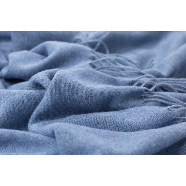 Paddington Throw - Fine Wool Blend - Blue Image 2