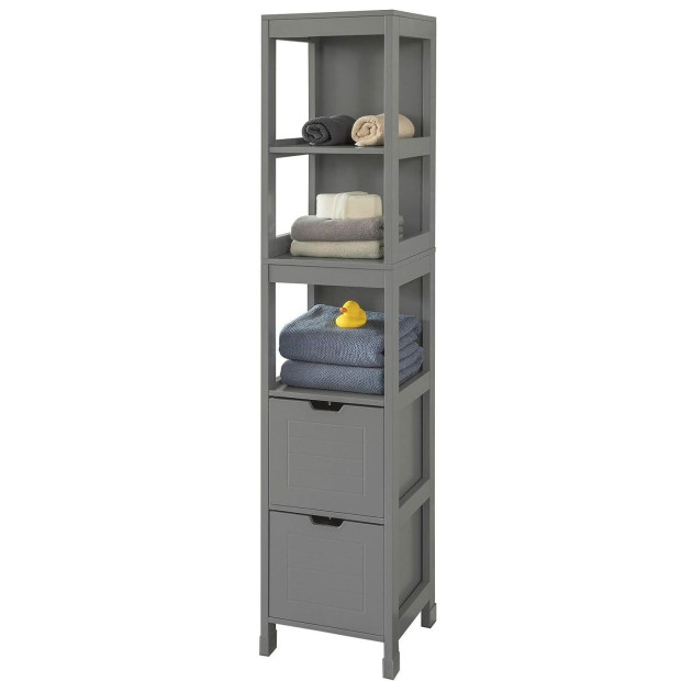 Tall Shelf Drawer Grey