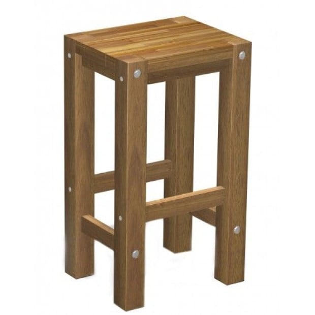 Sturdy Wooden Bar Stool – Natural Oil Finish