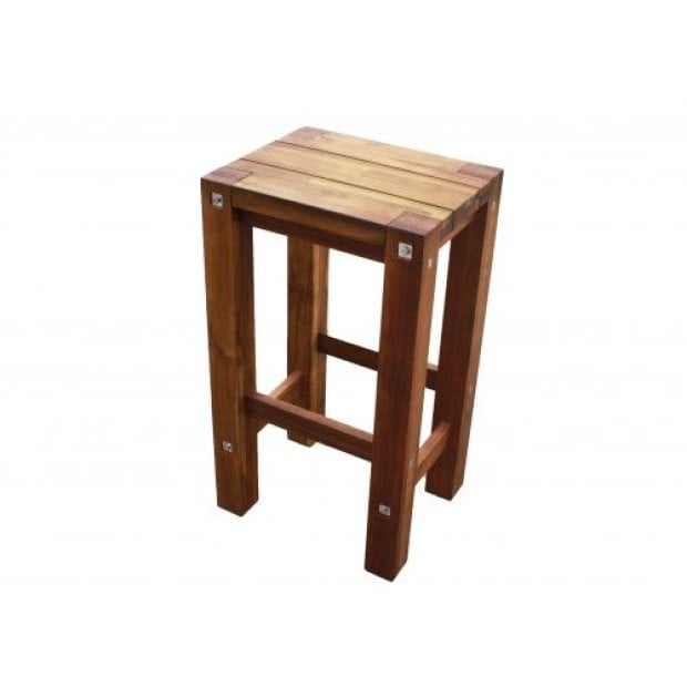 Sturdy Wooden Bar Stool – Natural Oil Finish Image 2