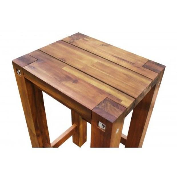 Sturdy Wooden Bar Stool – Natural Oil Finish Image 3