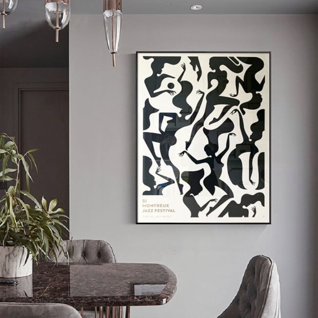 60cmx90cm Jazz Festival Black Frame Canvas Wall Art Image 2