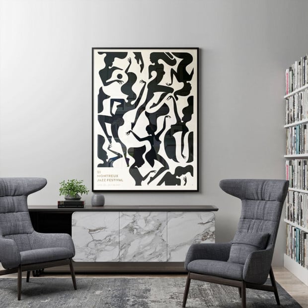60cmx90cm Jazz Festival Black Frame Canvas Wall Art Image 3