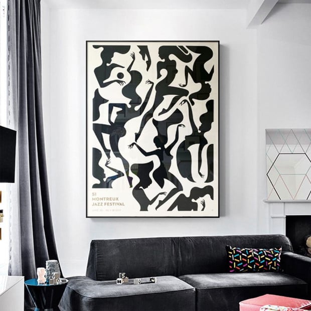60cmx90cm Jazz Festival Black Frame Canvas Wall Art Image 4