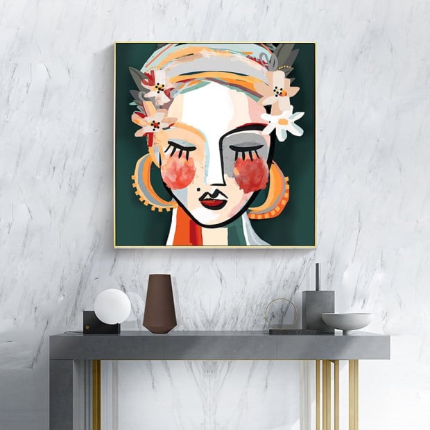 50cmx50cm Sophie Ii Gold Frame Canvas Wall Art Image 3