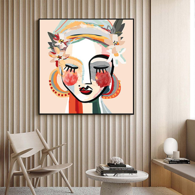 60cmx60cm Sophie Black Frame Canvas Wall Art Image 2