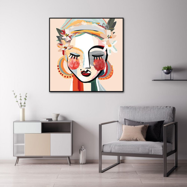 60cmx60cm Sophie Black Frame Canvas Wall Art Image 3