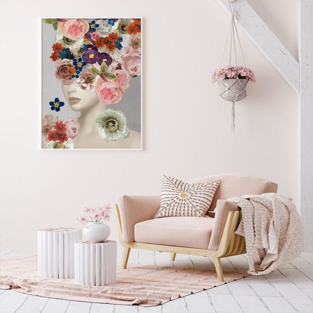 60cmx90cm Foolish In Love I White Frame Canvas Wall Art Image 3