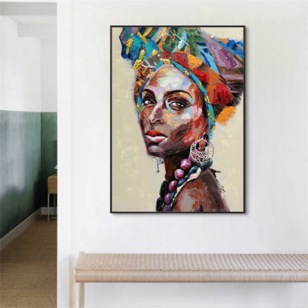 50cmx70cm African Women 2 Sets Black Frame Canvas Wall Art Image 3