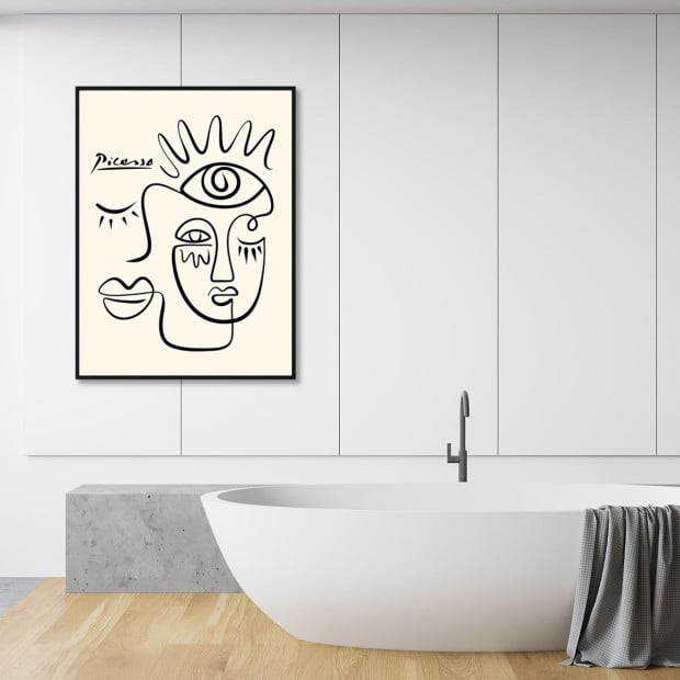 80cmx120cm Line Art By Pablo Picasso Black Frame Canvas Wall Art Image 2