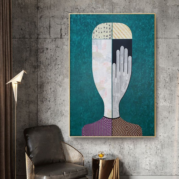 50cmx70cm Abstract Man And Woman 2 Sets Gold Frame Canvas Wall Art Image 3