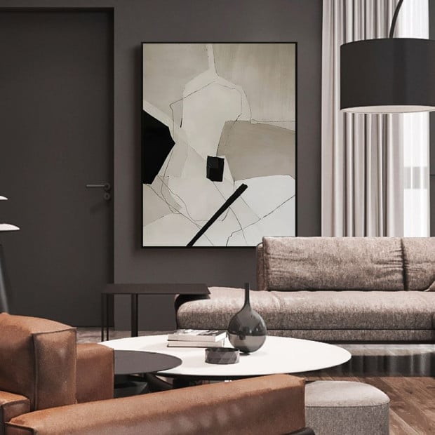 50cmx70cm Modern Abstract 3 Sets Black Frame Canvas Wall Art Image 6