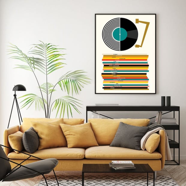 50cmx70cm Music Black Frame Canvas Wall Art Image 2