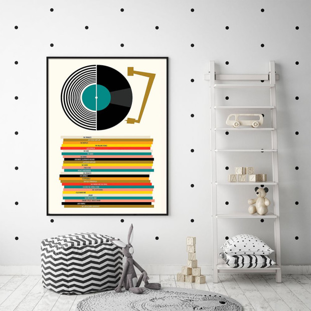 50cmx70cm Music Black Frame Canvas Wall Art Image 3
